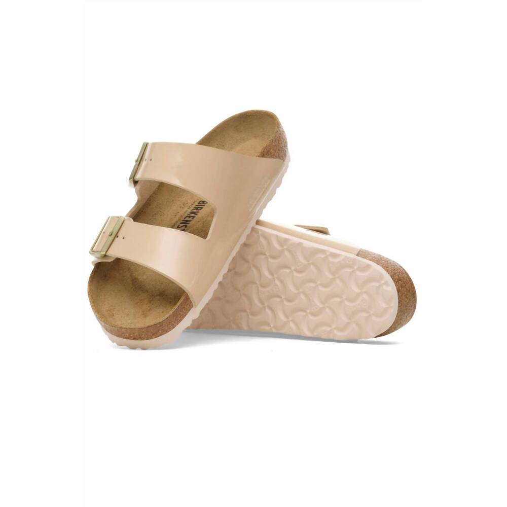 NEW BIRKENSTOCK women's arizona two strap sandal in patent sand birko flor - Picture 5 of 5